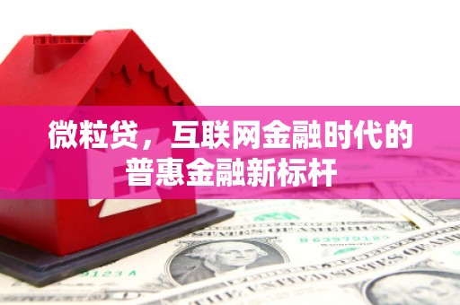 浦口微粒贷，互联网金融时代的普惠金融新标杆