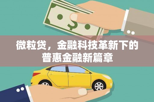 竹东微粒贷，金融科技革新下的普惠金融新篇章
