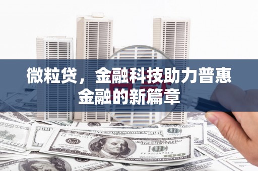 陇川微粒贷，金融科技助力普惠金融的新篇章
