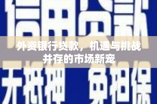 竹东外资银行贷款，机遇与挑战并存的市场新宠