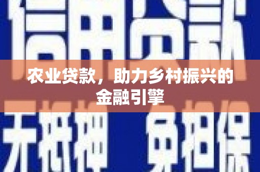 龙州农业贷款，助力乡村振兴的金融引擎