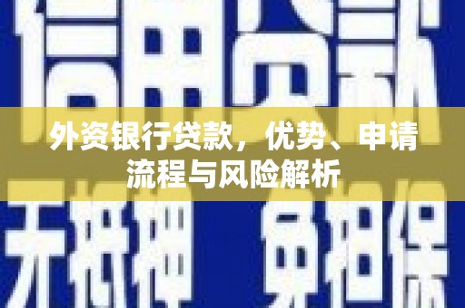 玉井外资银行贷款，优势、申请流程与风险解析