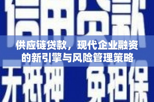 尧都供应链贷款，现代企业融资的新引擎与风险管理策略