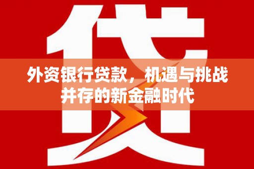 复兴外资银行贷款，机遇与挑战并存的新金融时代