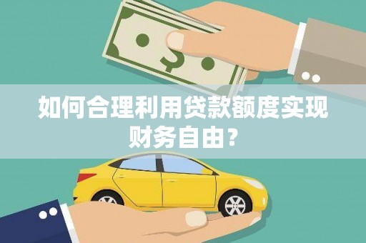 麻豆如何合理利用贷款额度实现财务自由？