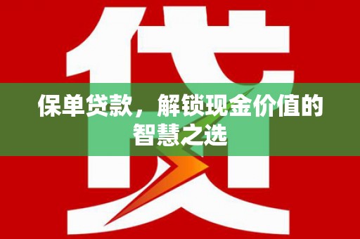 沧源保单贷款，解锁现金价值的智慧之选