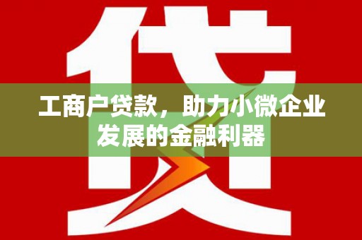 阳江工商户贷款，助力小微企业发展的金融利器