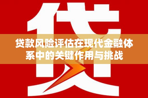 金门贷款风险评估在现代金融体系中的关键作用与挑战