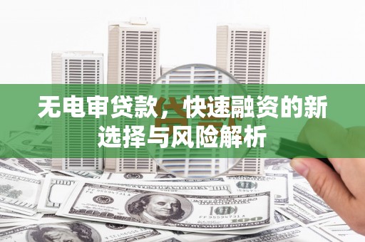 金乡无电审贷款，快速融资的新选择与风险解析