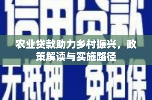 太子河农业贷款助力乡村振兴，政策解读与实施路径
