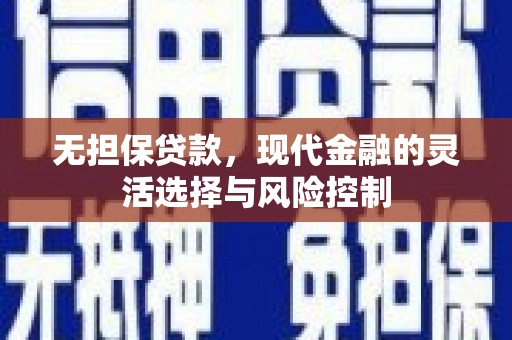 织金无担保贷款，现代金融的灵活选择与风险控制