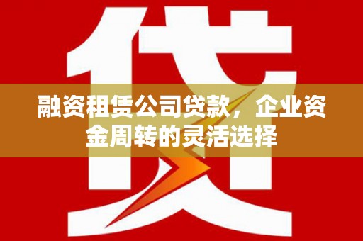 丹徒融资租赁公司贷款，企业资金周转的灵活选择