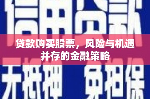 芦淞贷款购买股票，风险与机遇并存的金融策略