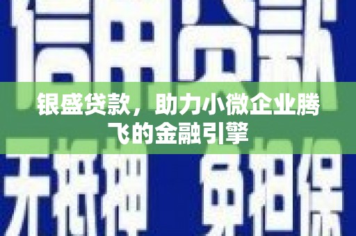 新干银盛贷款，助力小微企业腾飞的金融引擎