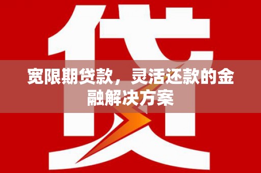张店宽限期贷款，灵活还款的金融解决方案