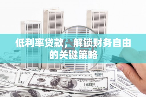 工业园区低利率贷款，解锁财务自由的关键策略