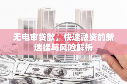 善化无电审贷款，快速融资的新选择与风险解析