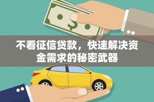 昌图不看征信贷款，快速解决资金需求的秘密武器