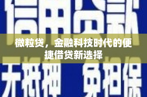 平江微粒贷，金融科技时代的便捷借贷新选择