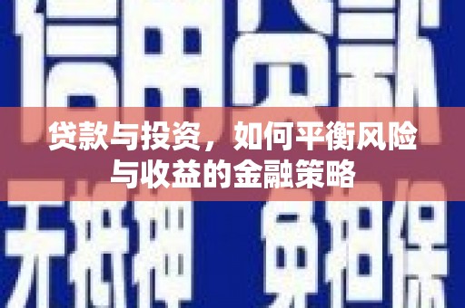 隆安贷款与投资，如何平衡风险与收益的金融策略